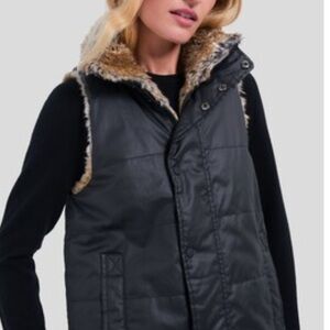 Women's Black Faux Fur Lined Vest